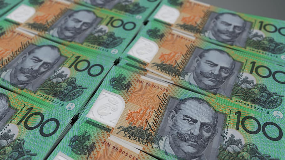 100 banknotes, australian, dollar, money, currency, cash, finance