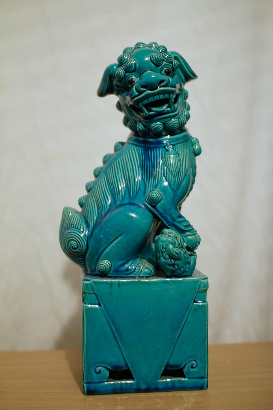 foo lion, chinese, superstition, foo dog, turquoise, porcelain HD wallpaper
