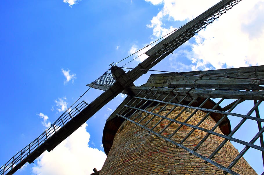sky, mill, windmill, light, mood, landscape, grinding of, clouds HD wallpaper