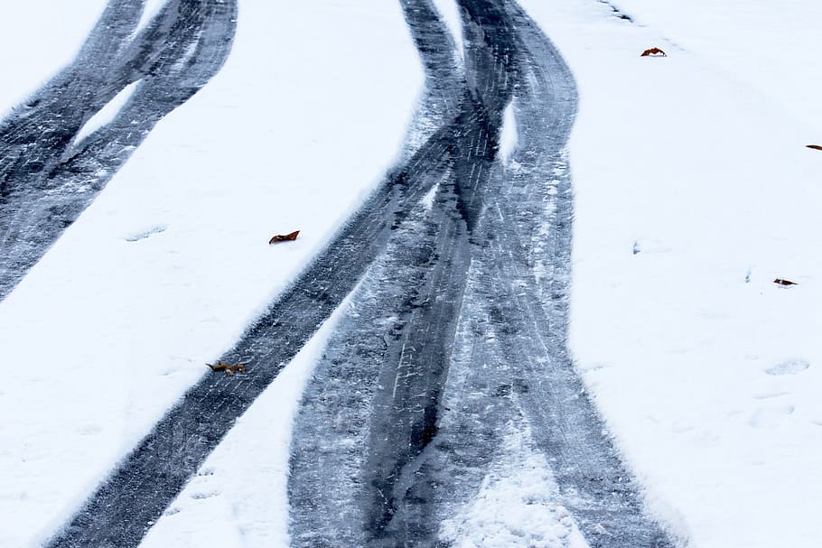 wheel marks, tire marks, snow, cold, pattern, tread, season, HD wallpaper