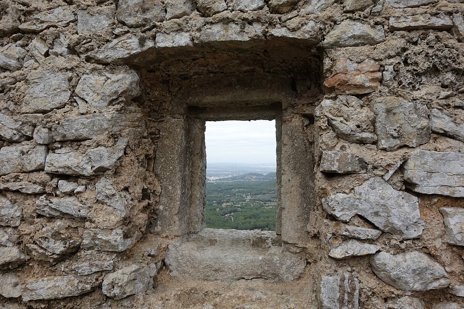 Window, Lookout, Wall, by looking, architecture, stone, masonry HD wallpaper