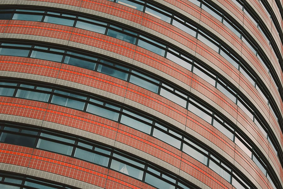architecture, building, glass, pattern, perspective, windows HD wallpaper