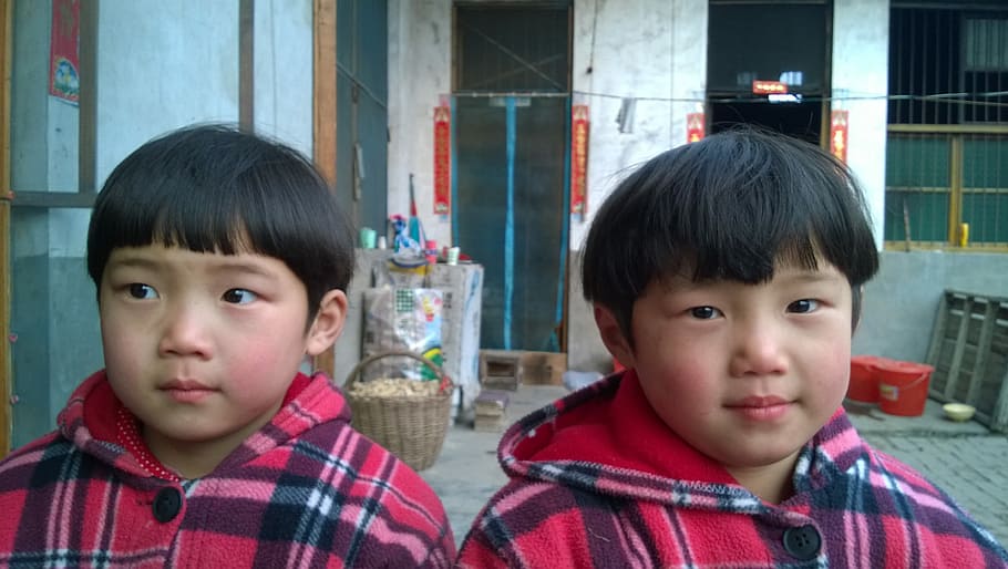 Child, Twin, Simple, childhood, children only, headshot, innocence HD wallpaper