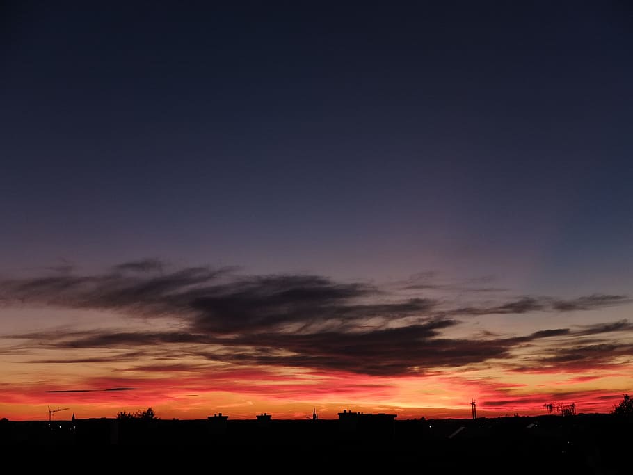 Sunset, Evening, Sky, Clouds, evening sky, afterglow, scenics HD wallpaper