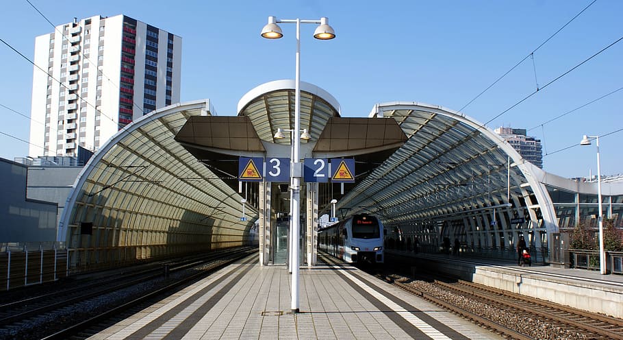 platform, architecture, modern, station roof, roof construction, HD wallpaper