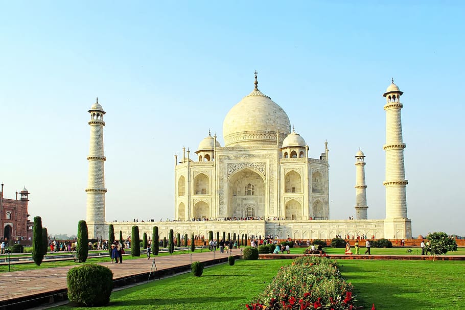 Online crop | HD wallpaper: India, Agra, Taj Mahal, Basin, reflections ...