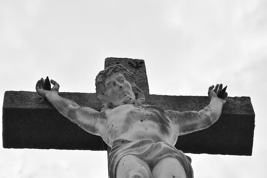 statue, cross jesus christ, religious monument, belief, brittany, HD wallpaper