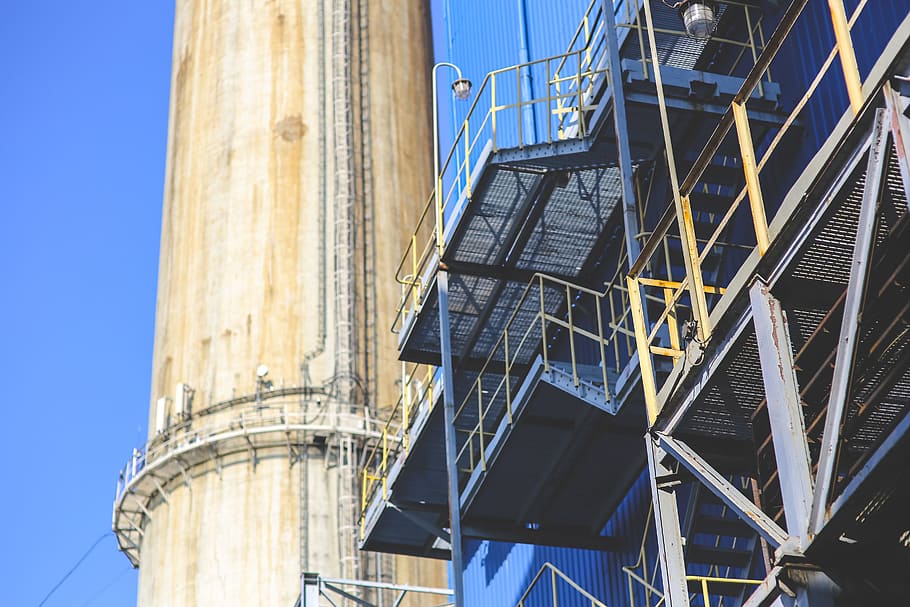 architectural photography of factory, construction, industry HD wallpaper