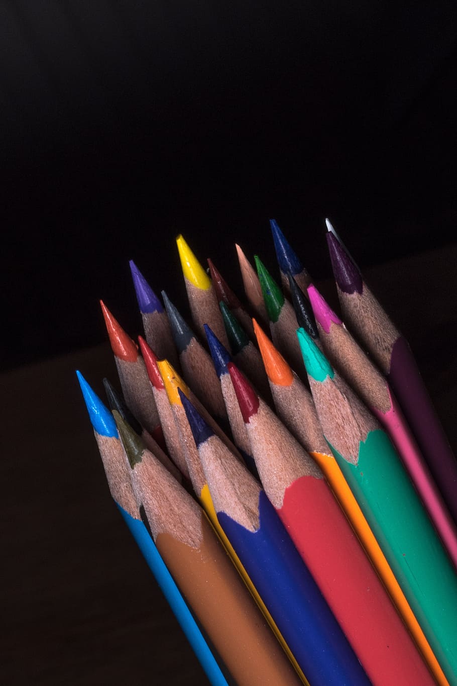 colored pencils, wooden pegs, pens, colorful, paint, school, HD wallpaper