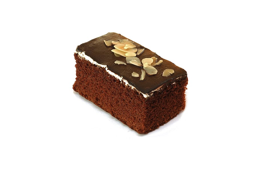 sliced cake with nuts, chocolate, bakery, sweets, bread, meal HD wallpaper