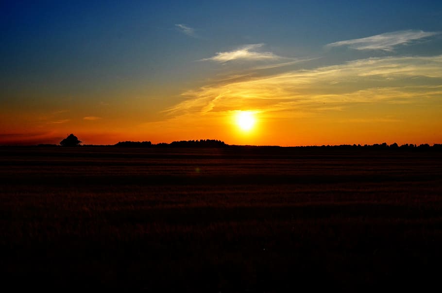 Nature, Landscape, Sunset, silhouette, sky, environment, tranquility HD wallpaper