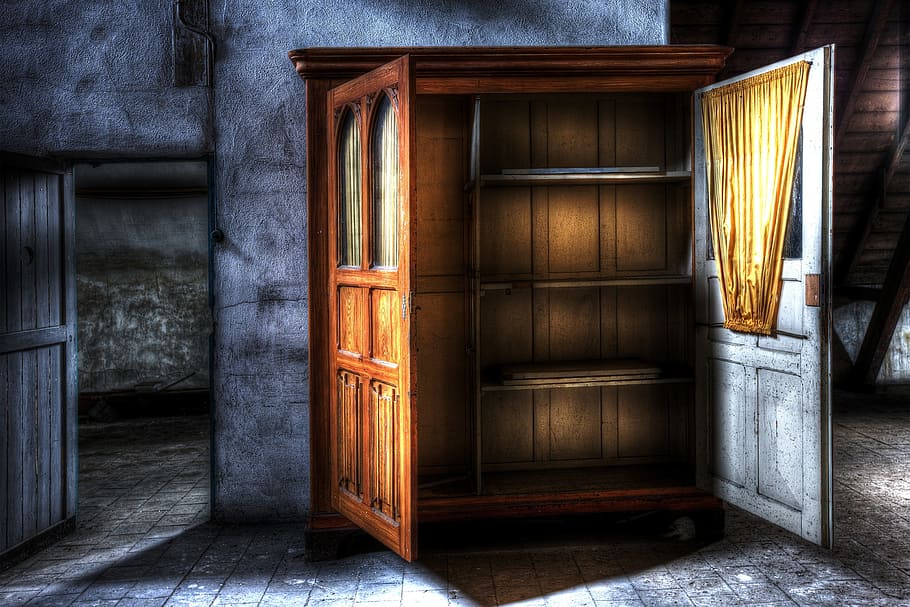 HD wallpaper: photograph of opened cabinet between doorway, closet, hdr,  expired | Wallpaper Flare
