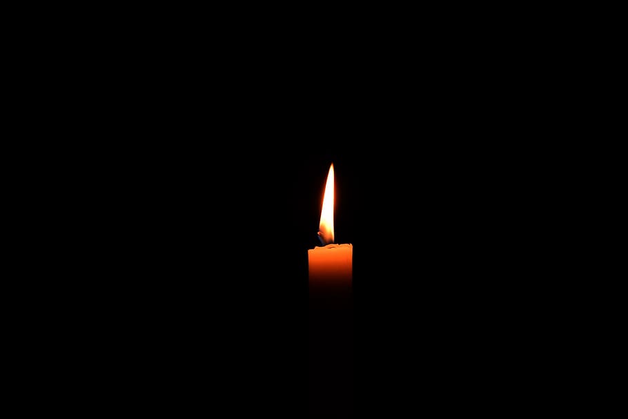 candle, light, candlelight, flame, black background, light in the darkness, HD wallpaper