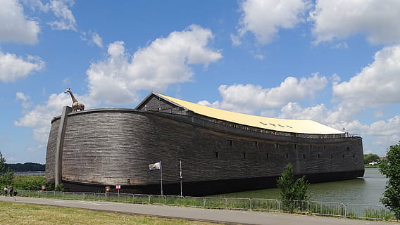arch of Noah on body of water, netherlands, dordrecht, ark HD wallpaper