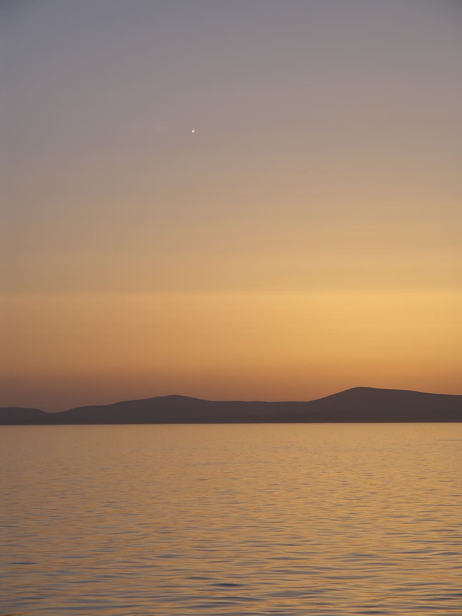 coast, sunset, ocean, sea, nature, water, sky, landscape, evening HD wallpaper