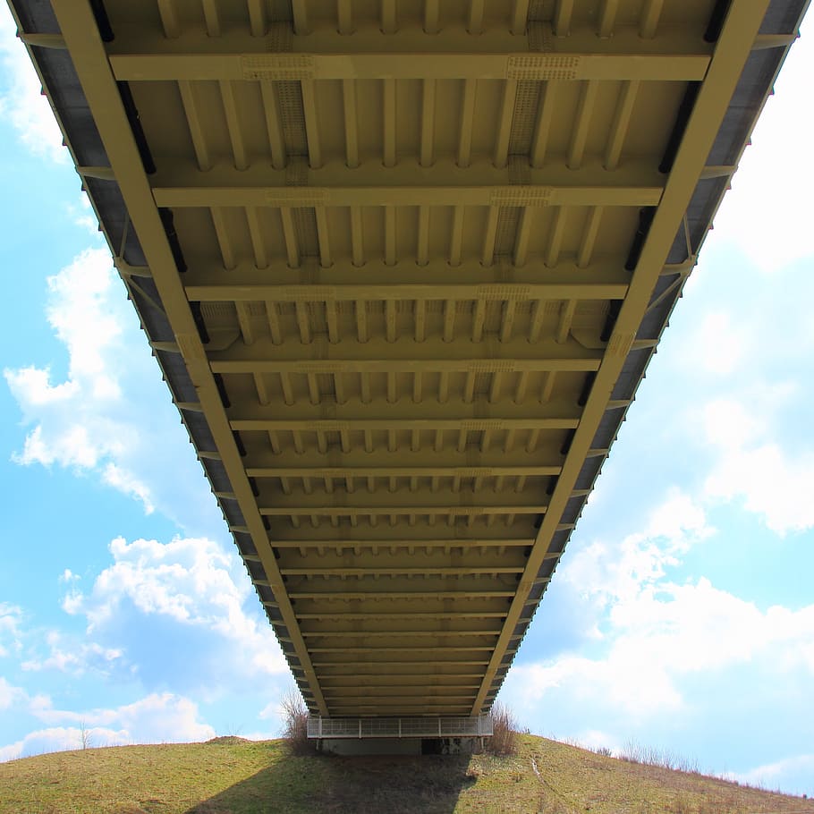 bridge, building, architecture, railway bridge, perspective HD wallpaper