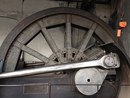 gray industrial machine, steam engine, carrier, bill, mining HD wallpaper