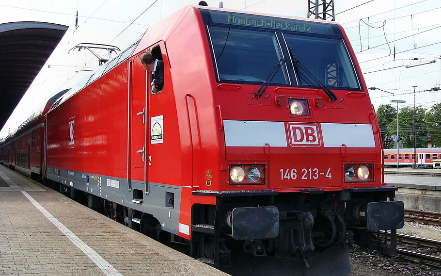 Br 146, Locomotive, Hbf, Ulm, hbf ulm, transportation, railroad Track, HD wallpaper