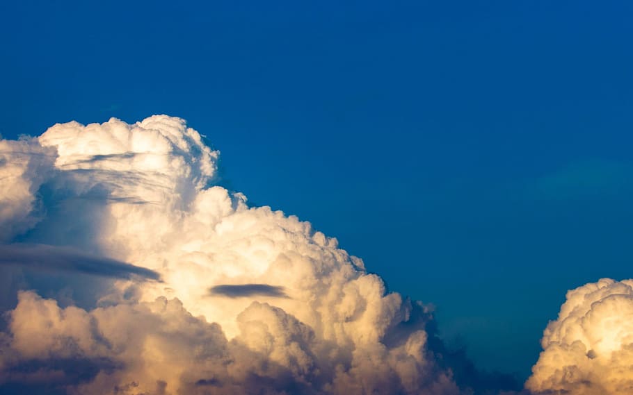 Sky, Clouds, the sky, storm, dark blue, the clouds, yellow HD wallpaper