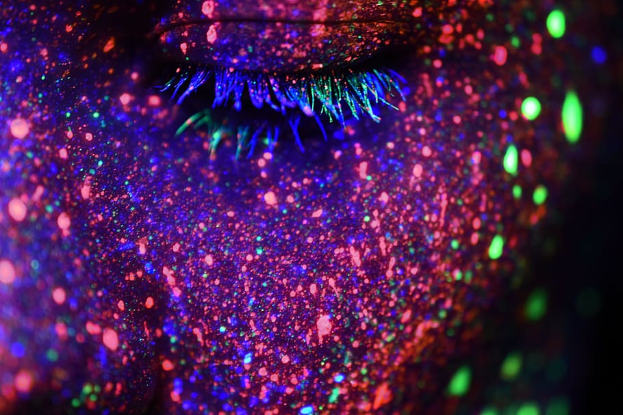 dark, night, lights, party, celebration, colorful, green, pink HD wallpaper