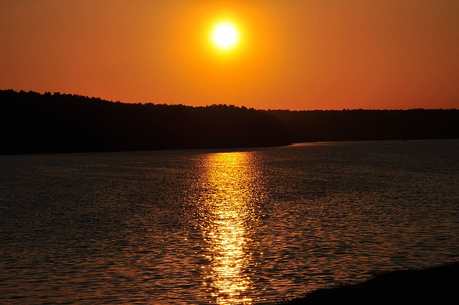 Sunset, Lagoon, Evening, reflection, scenics, sky, nature, water HD wallpaper