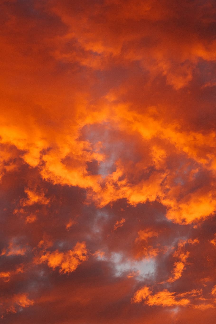 orange, clouds, sky, cloud - sky, orange color, sunset, beauty in nature, HD wallpaper