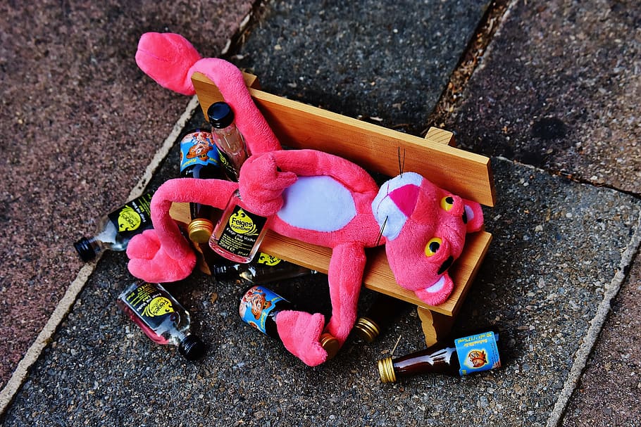 HD wallpaper: Pink Panther plush toy, the pink panther, drink, alcohol,  drunk | Wallpaper Flare