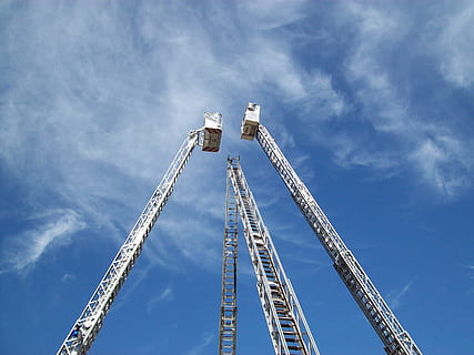 fire, turntable ladders, head, ascent, metal head, fire truck HD wallpaper