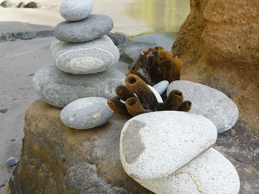 Stones, Figure, Beach, rock - object, stone - object, zen-like HD wallpaper