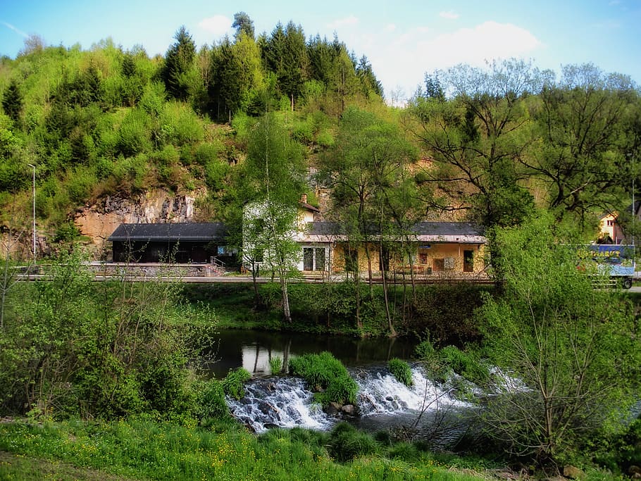 Austria, Landscape, Scenic, Forest, trees, train station, hdr HD wallpaper