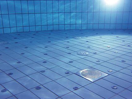white ceramic pool tiles, Bottom, Clean, Clear, Floor, blue HD wallpaper