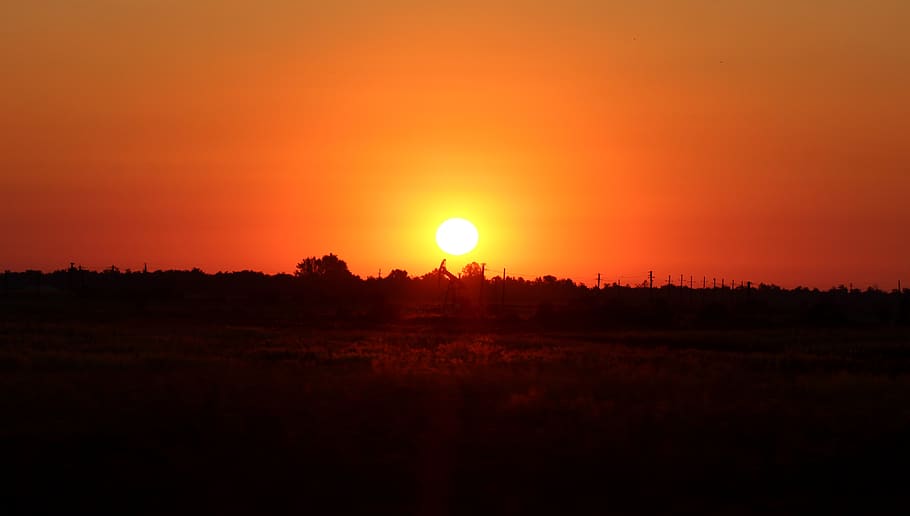 sunrise, sky, plain, red, sunset, landscape, scenics - nature HD wallpaper