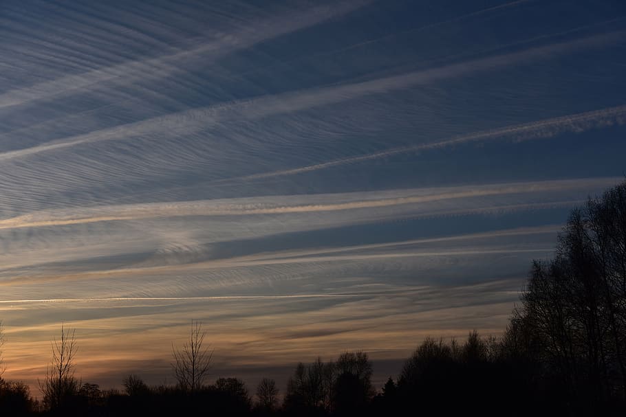 sunset, sky, evening sky, clouds, afterglow, at dusk, abendstimmung HD wallpaper