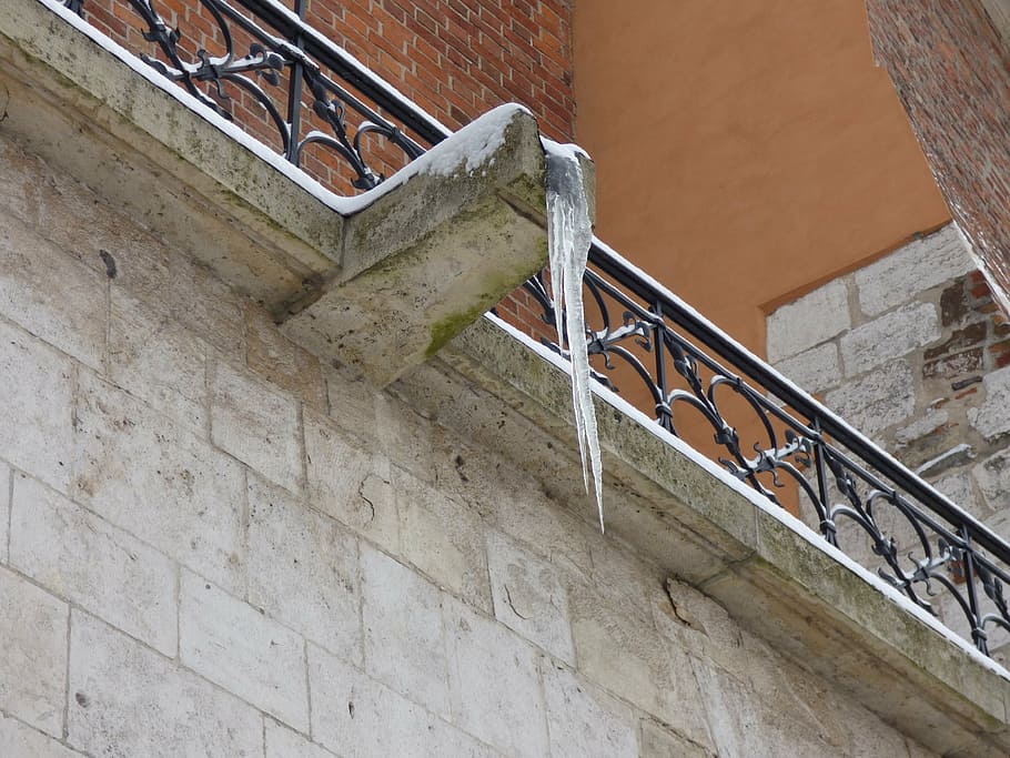 icicle, ice, snow, winter, frost, the sun, architecture, staircase HD wallpaper