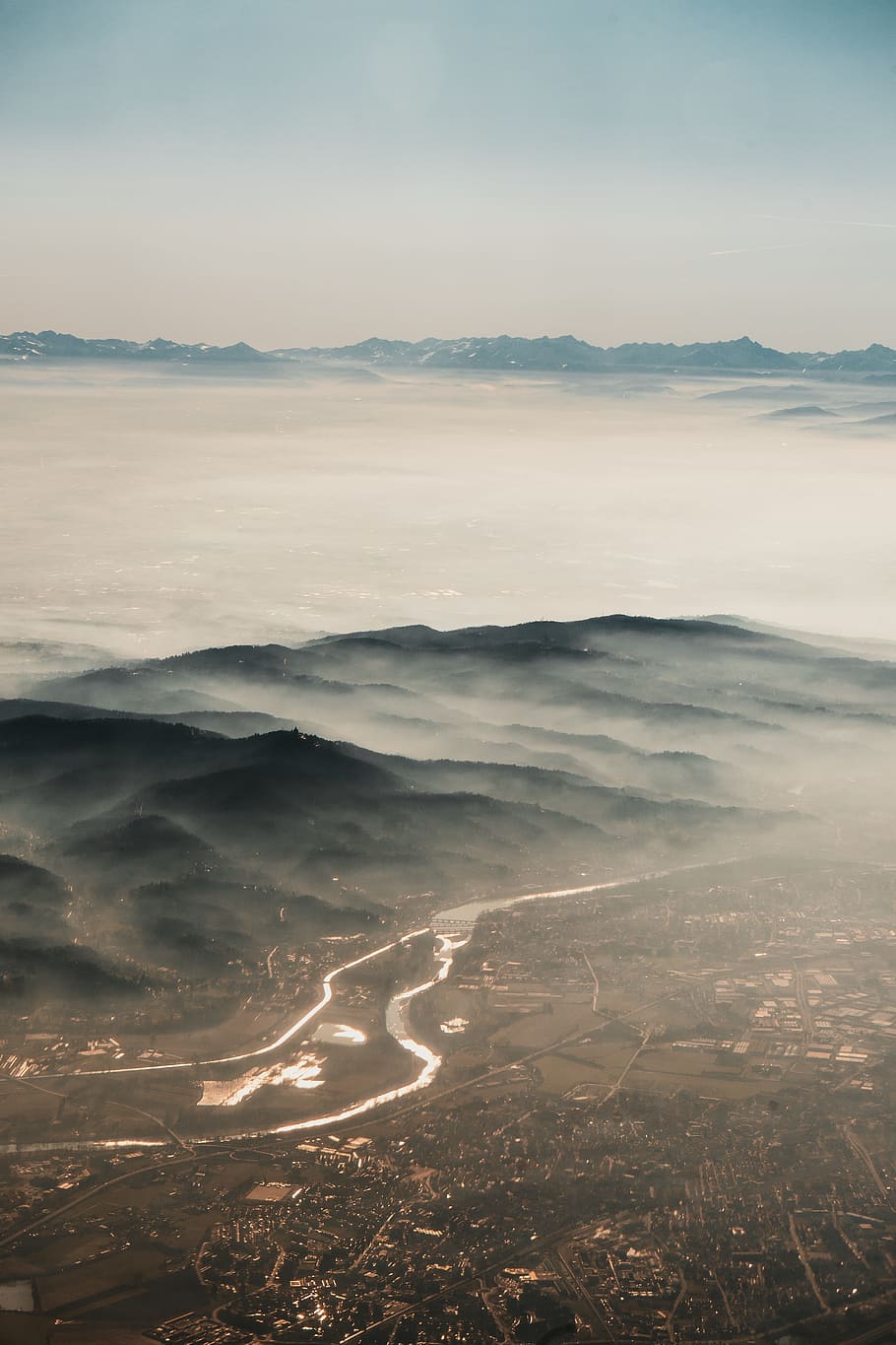 Mountains, Cloud, Aerial, aerial view, scenics, outdoors, landscape HD wallpaper