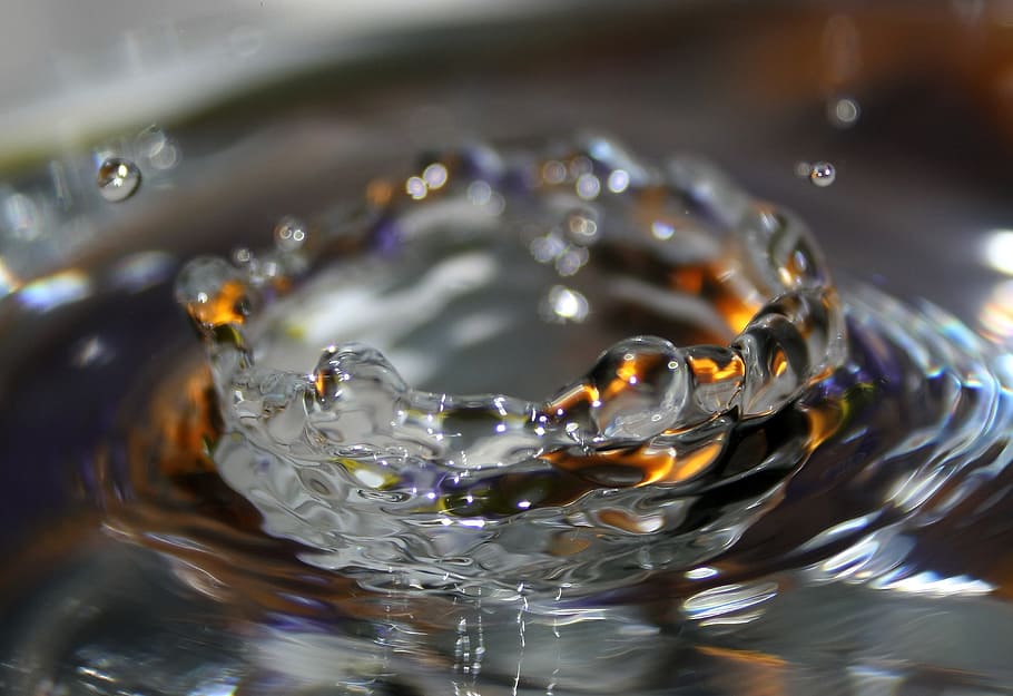 pearl, wet, water, reflection, drop, macro, close-up, motion HD wallpaper