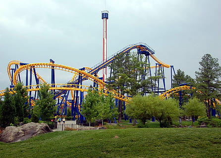 Rollercoaster, Ride, Amusement, Thrill, fun, park, people, excitement HD wallpaper