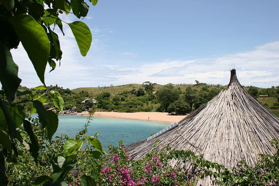 gray wooden house near trees and body of water, Malawi, View HD wallpaper