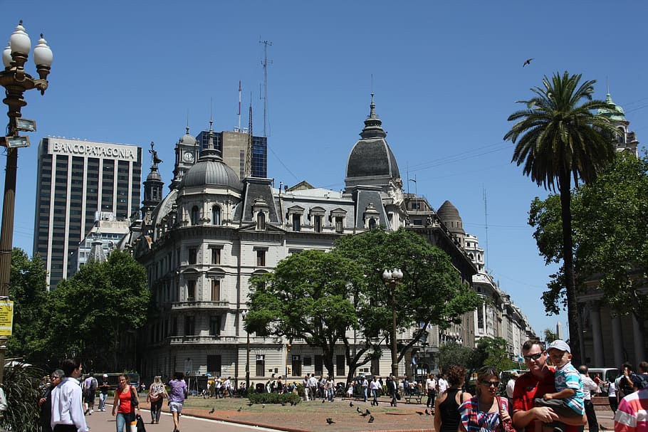 people walking beside streets, argentina, buenos aires, square HD wallpaper
