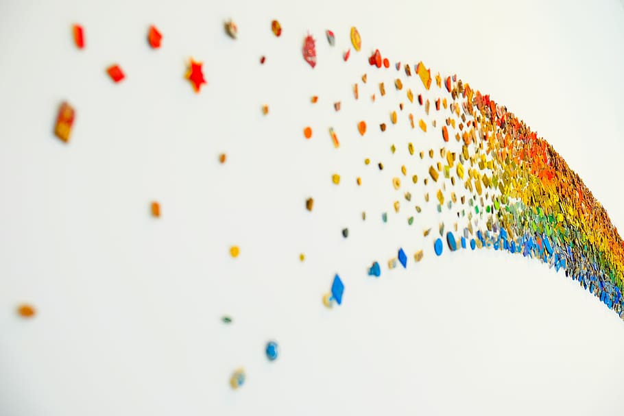 Blue, Green, Orange and Red Rainbow Design Decoration, abstract HD wallpaper