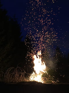 fire, purification, energy, burning, night, flame, heat - temperature HD wallpaper