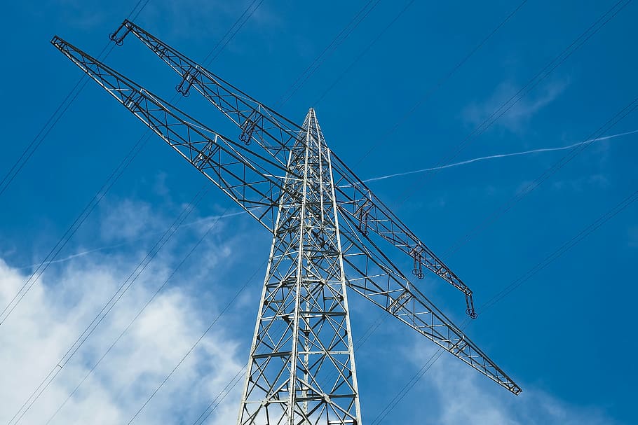 current, strommast, power line, electricity, energy, high voltage HD wallpaper