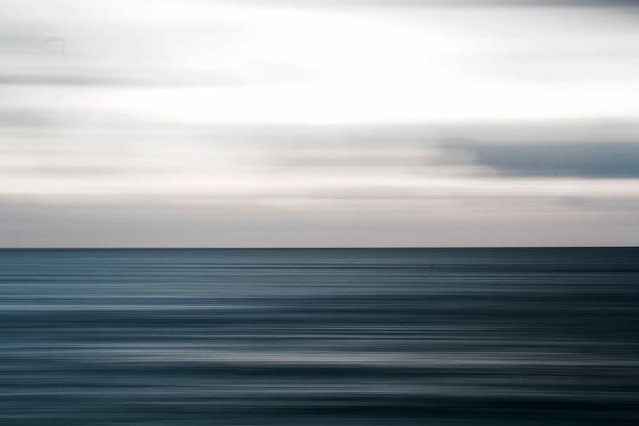 body of water under white sky, untitled, sea, ocean, cloud, horizon HD wallpaper