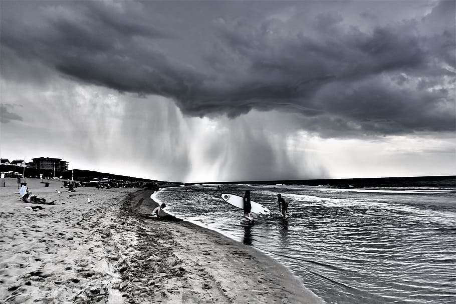thunderstorm, clouds, storm clouds, rain, weather, sky, nature HD wallpaper