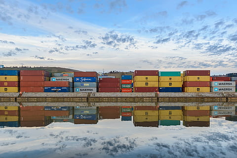 entermodal container lot, port, container terminal, container platform HD wallpaper