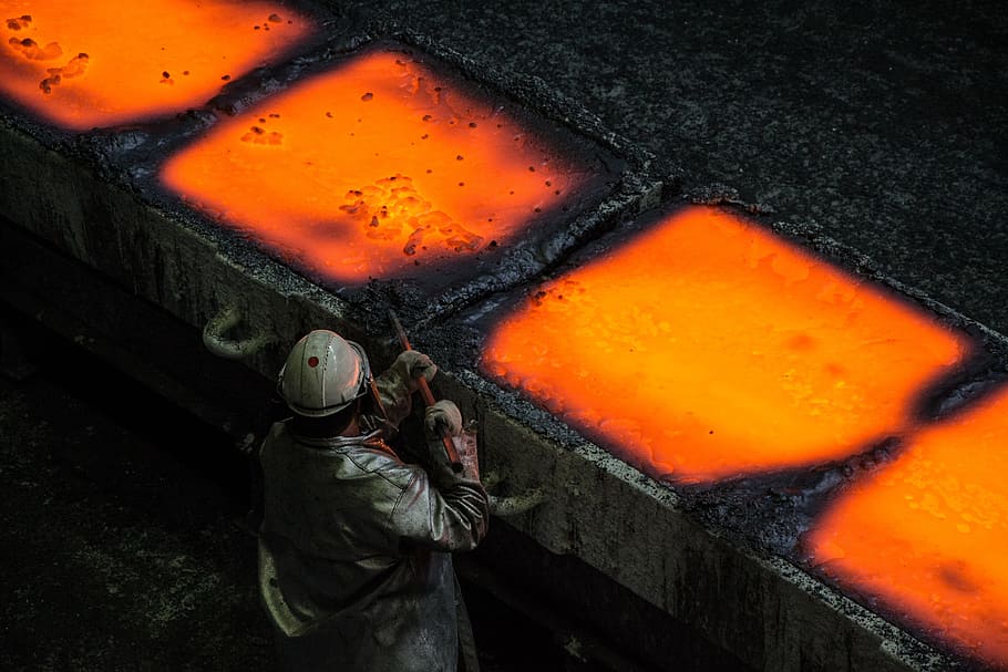 metallurgy, a ferro-alloy, the electric arched furnace, coal, HD wallpaper