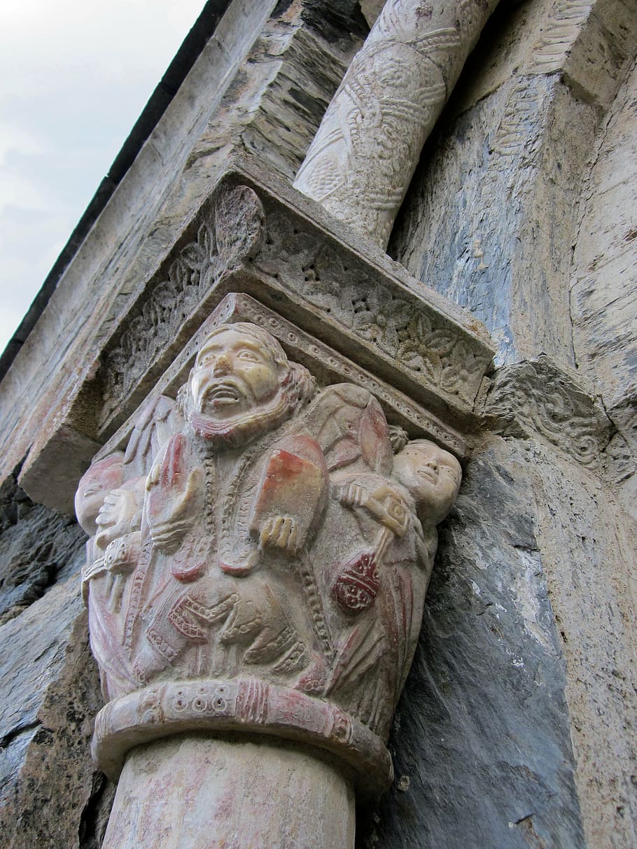 capital, serrabone, priory, monastery, romanesque, pyrénées-orientales HD wallpaper