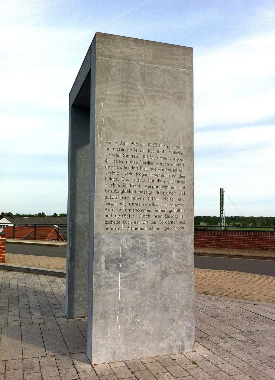 eschede, 1998, ice, memorial, accident, memorial stone, monument HD wallpaper