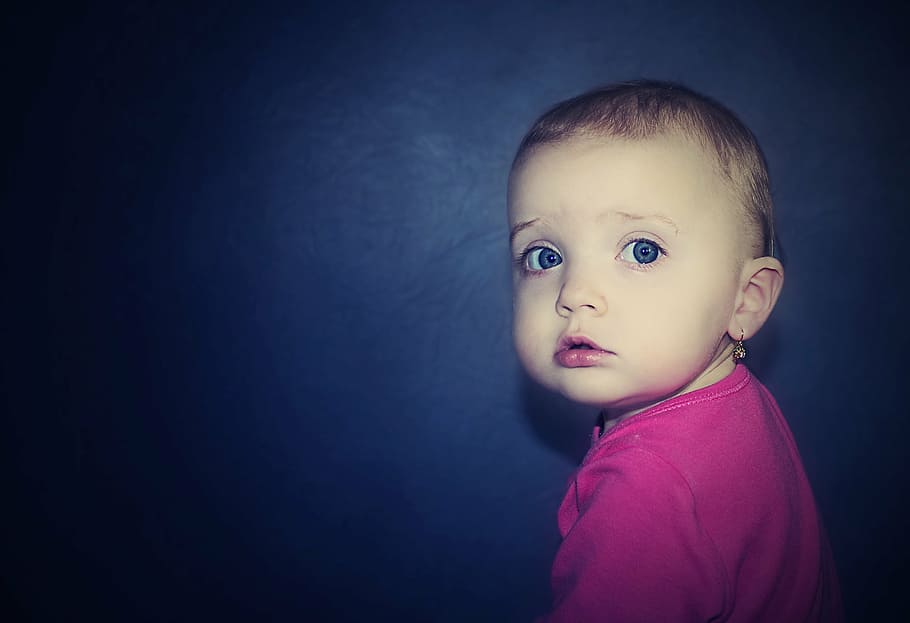 toddler in pink top, small, play, child, happy, funny, little HD wallpaper