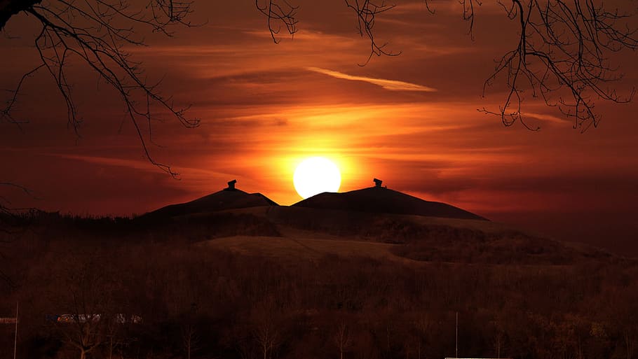 Gelsenkirchen, Dump Runge Mountain, mining, sunset, mood, dusk HD wallpaper
